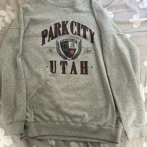 Aeropostle Gray Park City Utah Ski Club Woman Sweater